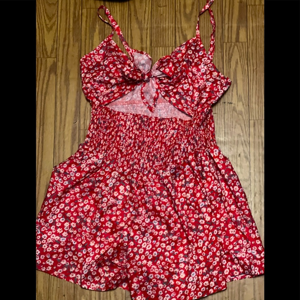 SHEIN RED FLORAL ROMPER